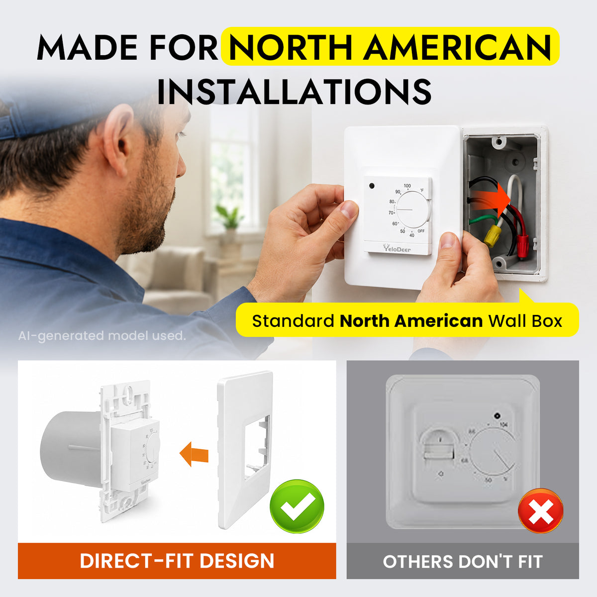 Manual Electric Floor Heating Thermostat with Floor Sensor
