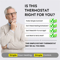 Manual Electric Floor Heating Thermostat with Floor Sensor