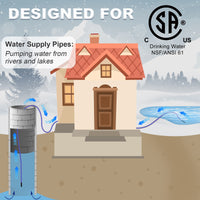 YeloDeer CSA Certified In Pipe Heating Cable for Drinking Water, Food-Grade Safe Internal Heat Tape, Self-Regulating with GFCI, 3W/Ft 120V