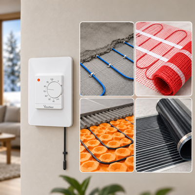 Thermostat manuel de chauffage au sol électrique avec sonde de sol