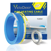 YeloDeer On Pipe Heating Cable, Self-regulating for Metal and Plastic Water Pipe, with Thermostat, 5W/Ft