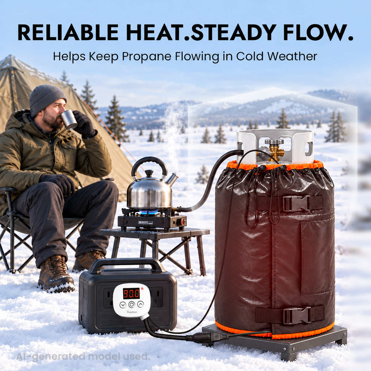 20-40 lb Propane Tank Heater Blanket with Digital Thermostat