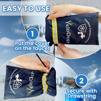 Yelodeer Outdoor Faucet Cover, Hose Bib Covers for Winter Freeze Protection, Reusable Waterproof Oxford Faucet Sock