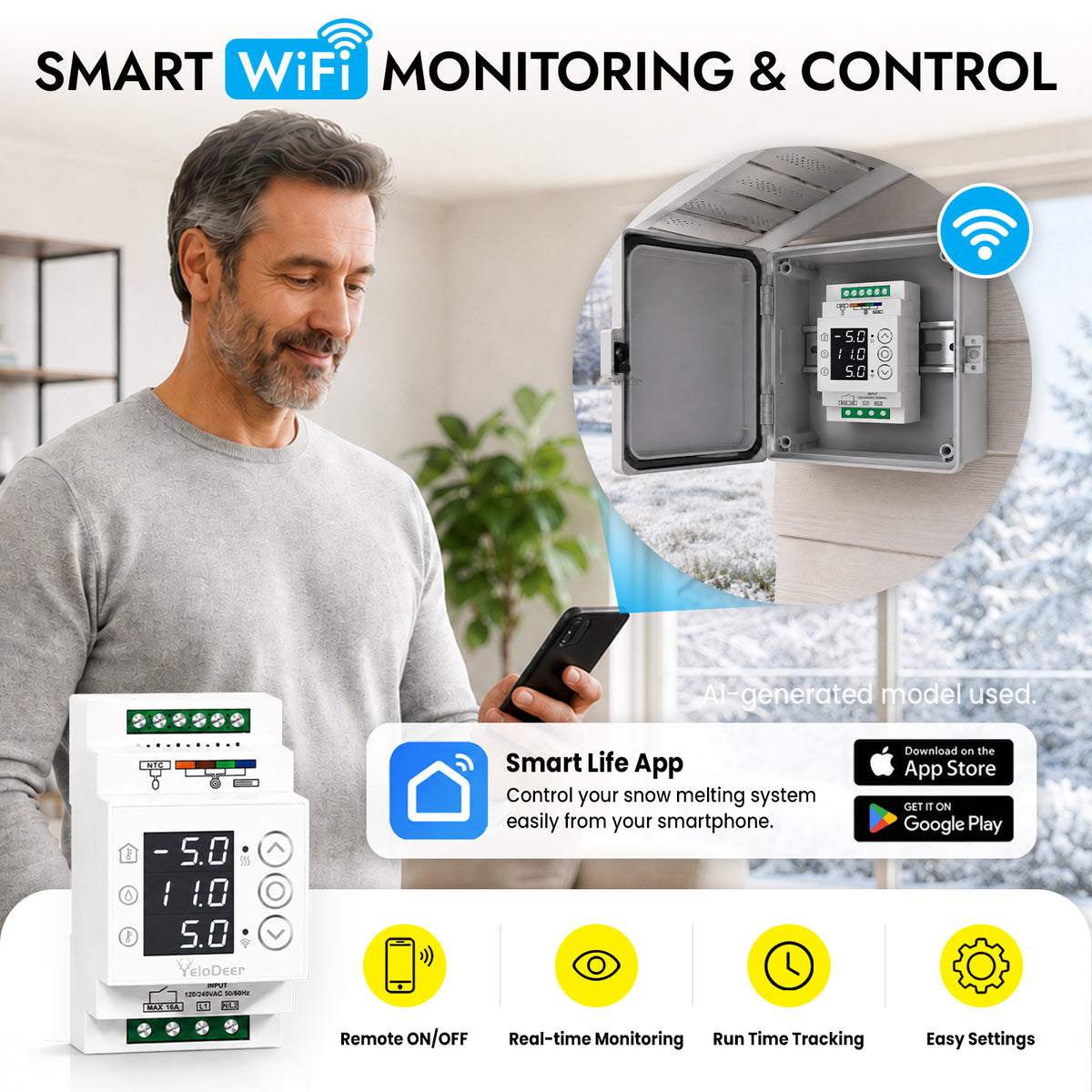 WiFi Snow Melting Controller for Roof & Driveway De-Icing