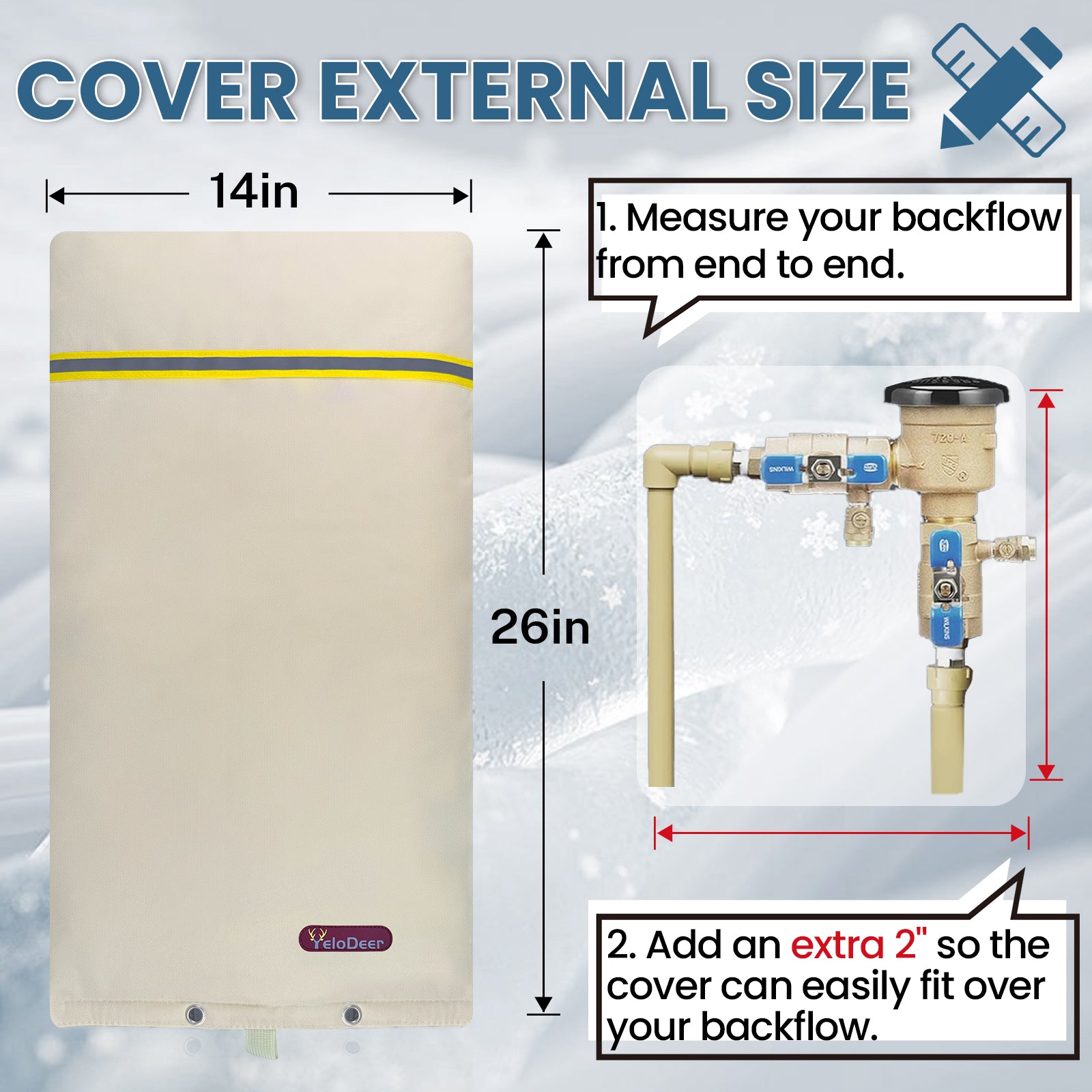 YeloDeer Backflow Preventer Insulation Cover, Well Pump Cover Insulated for Winter Freeze Protection