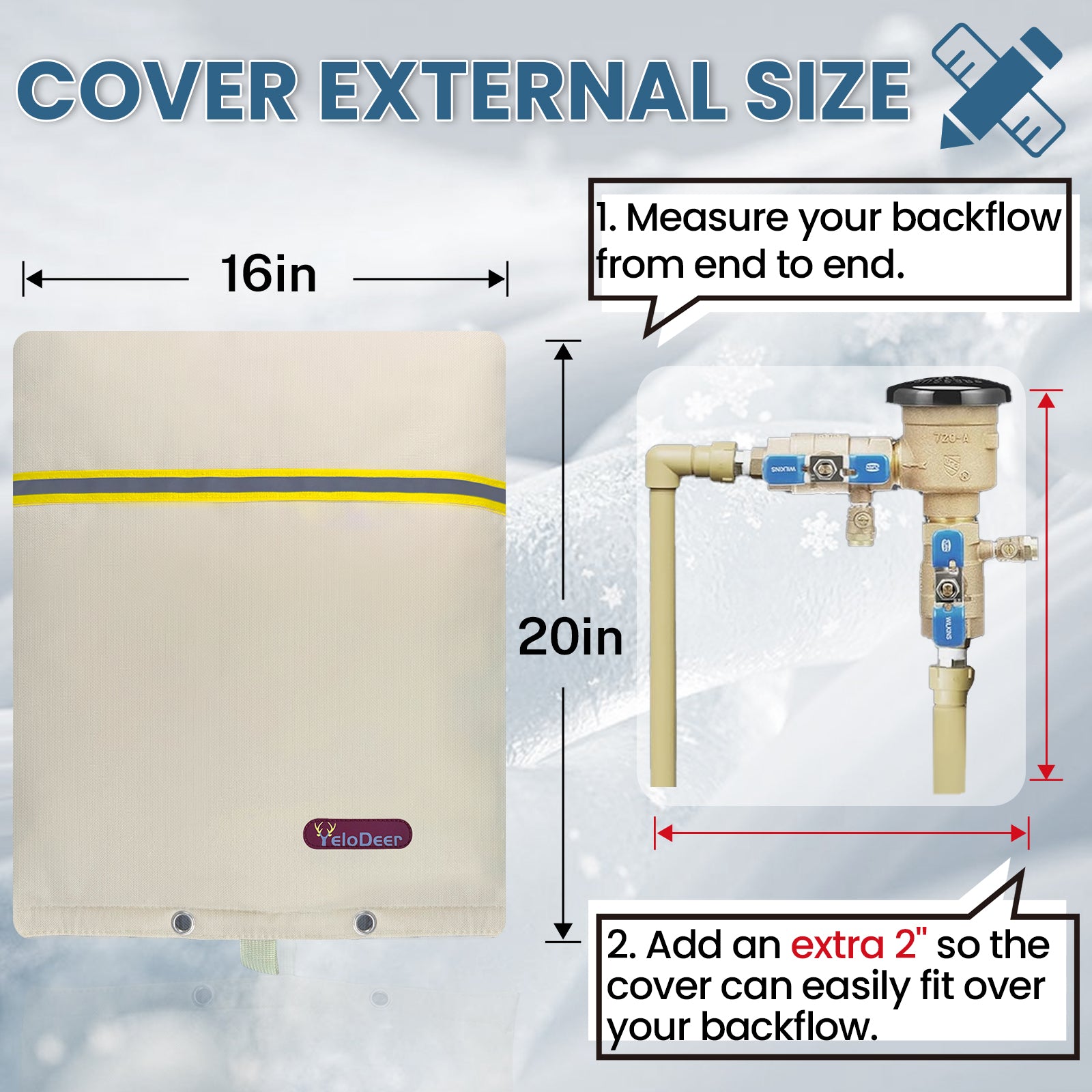 YeloDeer Backflow Preventer Insulation Cover, Well Pump Cover Insulated for Winter Freeze Protection