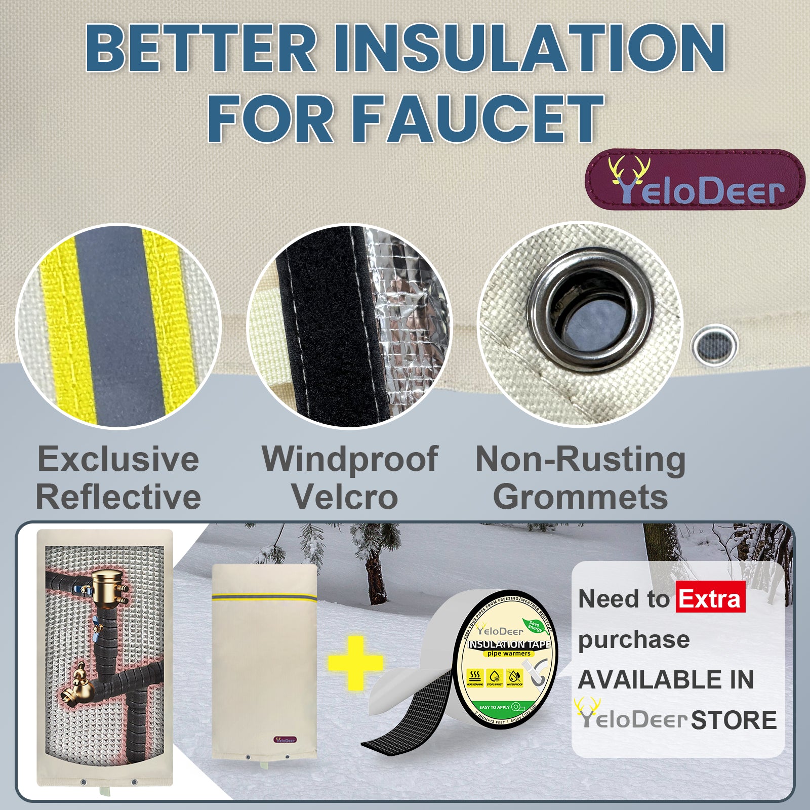 YeloDeer Backflow Preventer Insulation Cover, Well Pump Cover Insulated for Winter Freeze Protection