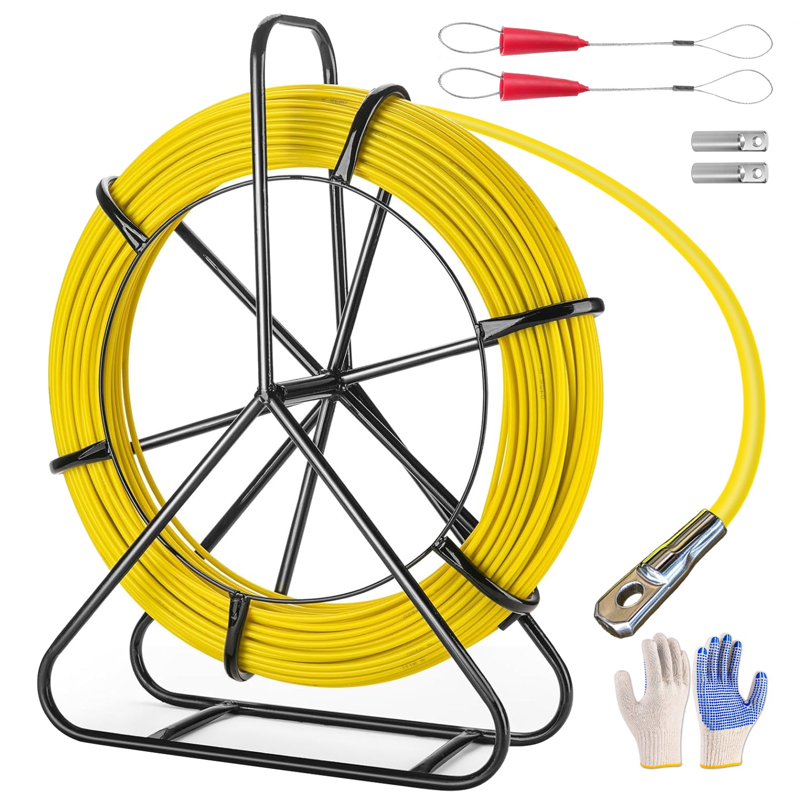 fiberglass fish tape reel wire puller 1/6-Inch x 165-Foot electrical fish tape 165ft PET Diameter 3 Wires Twisted with Guide Spring Optimized Housing and Handle fish tape 4.5mm*50m foot fiberglass fish tape specifically designed for flexibility and easy navigation through pipe systems Fish Tape, 250' x 0.187",