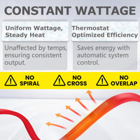 YeloDeer Heat Trace for Pipe Freeze Protection, Constant Wattage Pre-assembled Heat Tape, with Thermostat, 7W/Ft