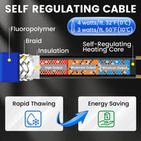 YeloDeer In Drain Pipe Heating Cable, Suitable for Various Drainage Pipe, Wastewater Systems, 3W/Ft