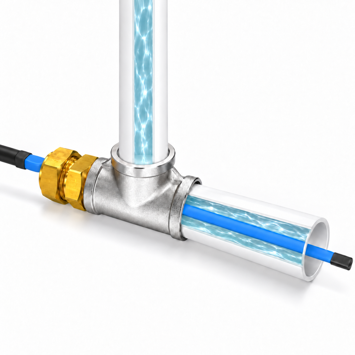 In-Pipe Heating Cable for 3/4 in+ Water Supply Lines — T-Fitting (IPHC-T)